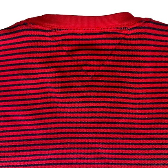 Tommy Hilfiger Cotton Knit Sweater Men's XL Red Navy Blue Stripe Y2K 90s Classic - Picture 9 of 16